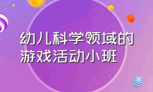 幼儿科学领域的游戏活动小班