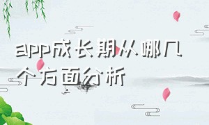 app成长期从哪几个方面分析