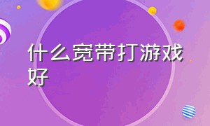 什么宽带打游戏好（什么宽带性价比高）