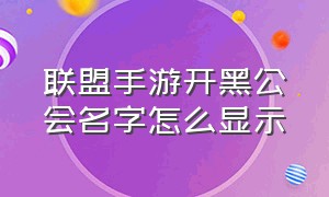 联盟手游开黑公会名字怎么显示