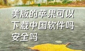 美版的苹果可以下载中国软件吗安全吗（美版苹果无法下载国内软件怎么办）