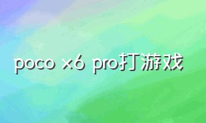 poco x6 pro打游戏