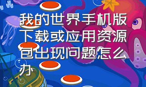 我的世界手机版下载或应用资源包出现问题怎么办（我的世界下载应用资源包遇到问题）