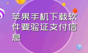 苹果手机下载软件要验证支付信息