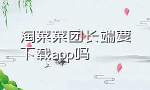 淘菜菜团长端要下载app吗