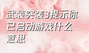 武装突袭3提示你已启动游戏什么意思