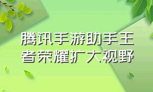 腾讯手游助手王者荣耀扩大视野（腾讯手游助手中王者荣耀操作设置）