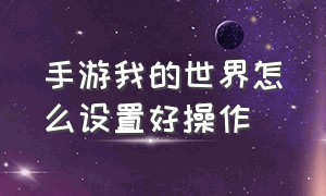 手游我的世界怎么设置好操作