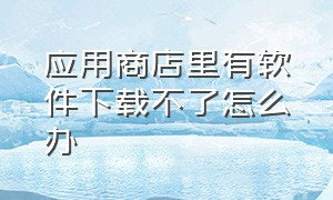 应用商店里有软件下载不了怎么办