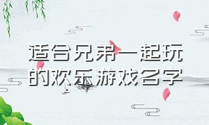 适合兄弟一起玩的欢乐游戏名字