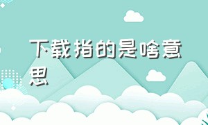 下载指的是啥意思