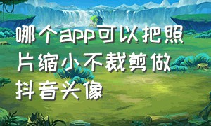 哪个app可以把照片缩小不裁剪做抖音头像