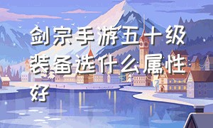 剑宗手游五十级装备选什么属性好