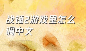 战锤2游戏里怎么调中文