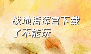 战地指挥官下载了不能玩