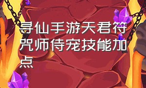 寻仙手游天君符咒师侍宠技能加点（寻仙手游仙品四维怎么加点）