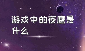 游戏中的夜鹰是什么（游戏中的夜鹰是什么游戏）