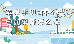 苹果手机app不想自动更新怎么设置（苹果手机app资源库页面怎么关闭）