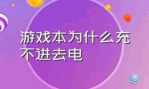 游戏本为什么充不进去电