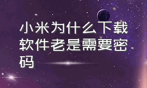 小米为什么下载软件老是需要密码