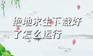 绝地求生下载好了怎么运行