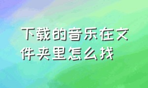 下载的音乐在文件夹里怎么找