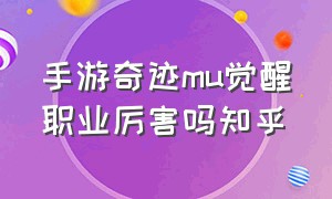 手游奇迹mu觉醒职业厉害吗知乎