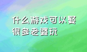 什么游戏可以娶很多老婆玩