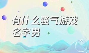 有什么骚气游戏名字男