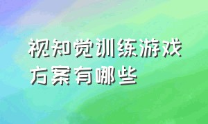 视知觉训练游戏方案有哪些（视知觉训练游戏方案有哪些类型）