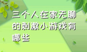 三个人在家无聊的刺激小游戏有哪些（三个人在屋里就可以玩的小游戏）