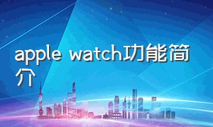 apple watch功能简介