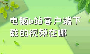 电脑b站客户端下载的视频在哪