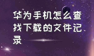 华为手机怎么查找下载的文件记录