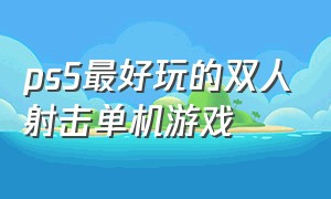 ps5最好玩的双人射击单机游戏