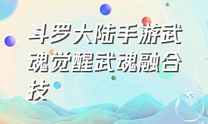 斗罗大陆手游武魂觉醒武魂融合技