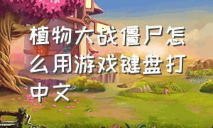 植物大战僵尸怎么用游戏键盘打中文