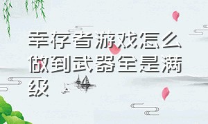 幸存者游戏怎么做到武器全是满级