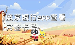 盛京银行app查看完整卡号