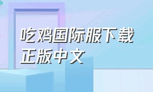 吃鸡国际服下载正版中文（吃鸡国际服下载官方正版网址）