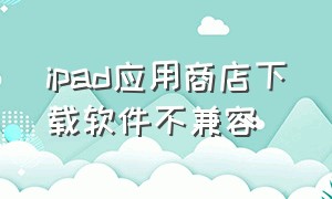 ipad应用商店下载软件不兼容