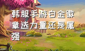 韩服手游白金徽章选力量还是属强