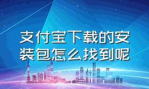 支付宝下载的安装包怎么找到呢