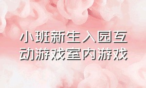 小班新生入园互动游戏室内游戏