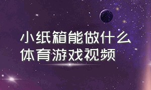 小纸箱能做什么体育游戏视频