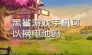 黑鲨游戏手机可以换电池吗