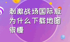 刺激战场国际服为什么下载地图很慢（刺激战场国际服为什么没有中国）