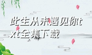 此生从未遇见你txt全集下载