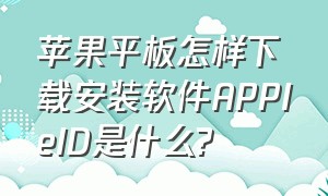 苹果平板怎样下载安装软件APPIeID是什么?
