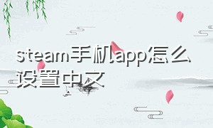 steam手机app怎么设置中文